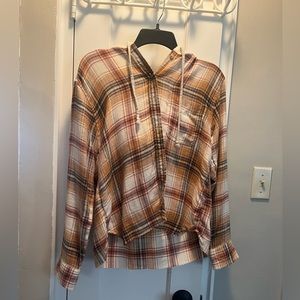 American Eagle Flannel Hoodie